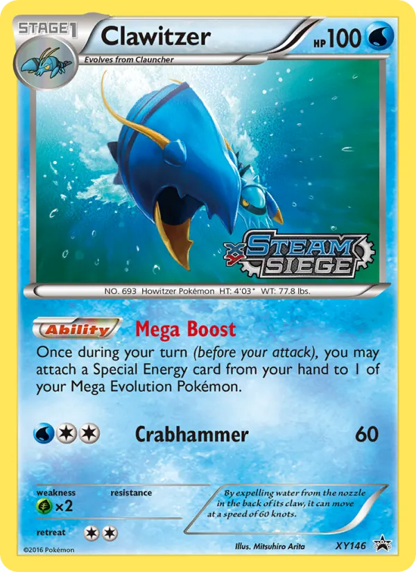 Clawitzer card from XY Black Star Promos, number XY146/211