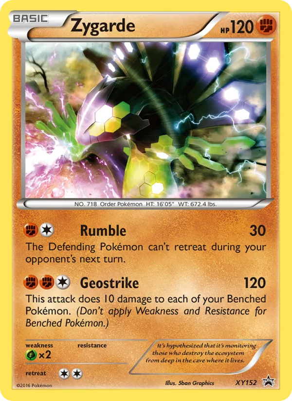 Zygarde card from XY Black Star Promos, number XY152/211