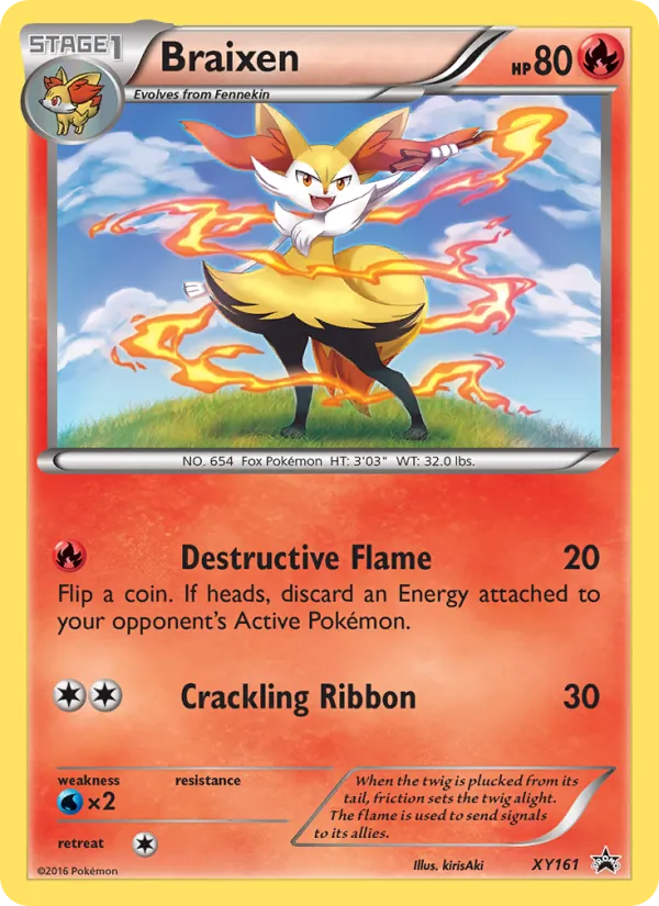 Kartu Braixen dari XY Black Star Promos, nomor XY161/211