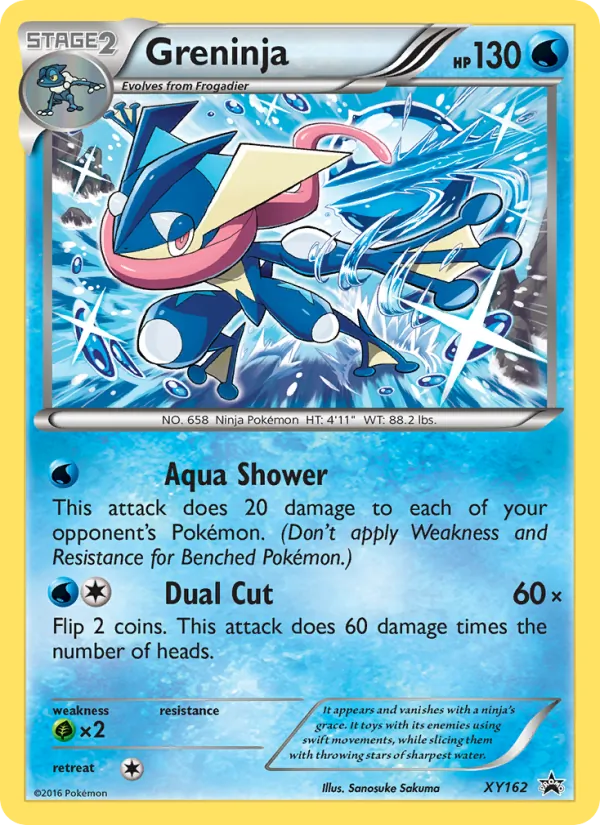 Kaart Greninja uit XY Black Star Promos, nummer XY162/211