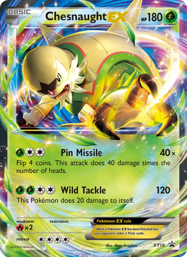 Chesnaught EX card from XY Black Star Promos, number XY18/211