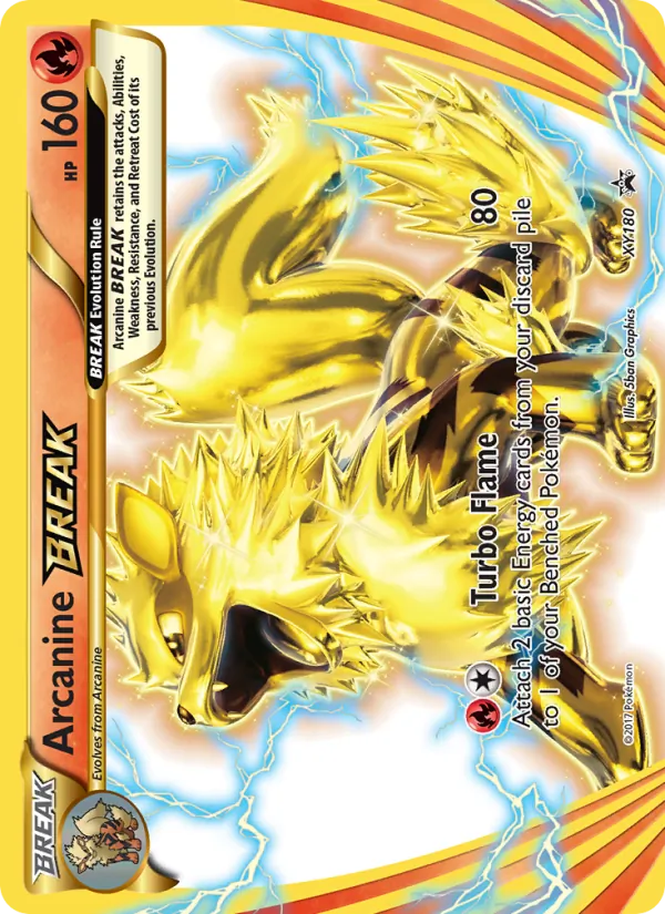 Arcanine BREAK card from XY Black Star Promos, number XY180/211