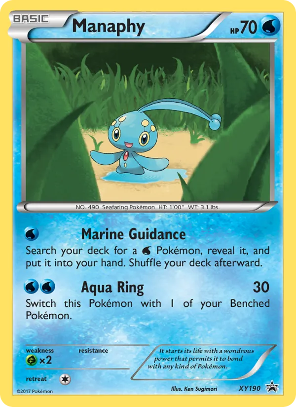 Kartu Manaphy dari XY Black Star Promos, nomor XY190/211