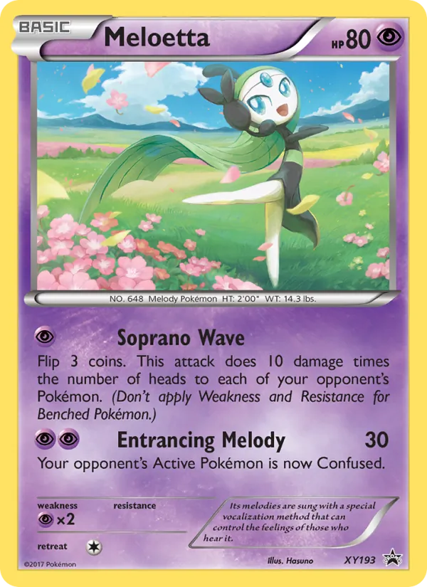 Kartu Meloetta dari XY Black Star Promos, nomor XY193/211