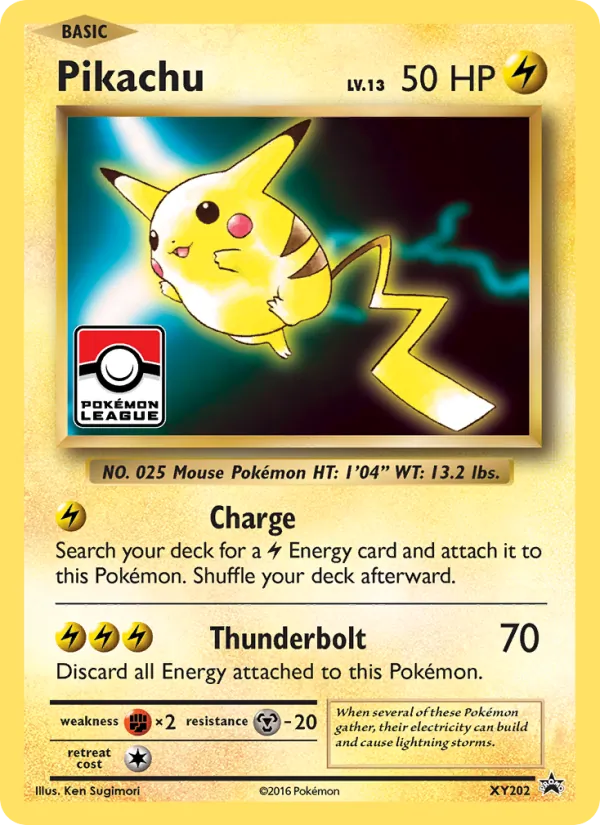 Pikachu card from XY Black Star Promos, number XY202/211