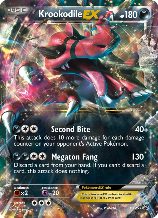 Krookodile EX card from XY Black Star Promos, number XY25/211