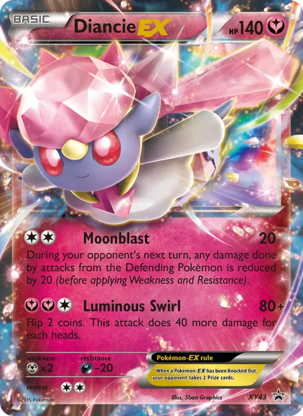 Diancie EX card from XY Black Star Promos, number XY43/211