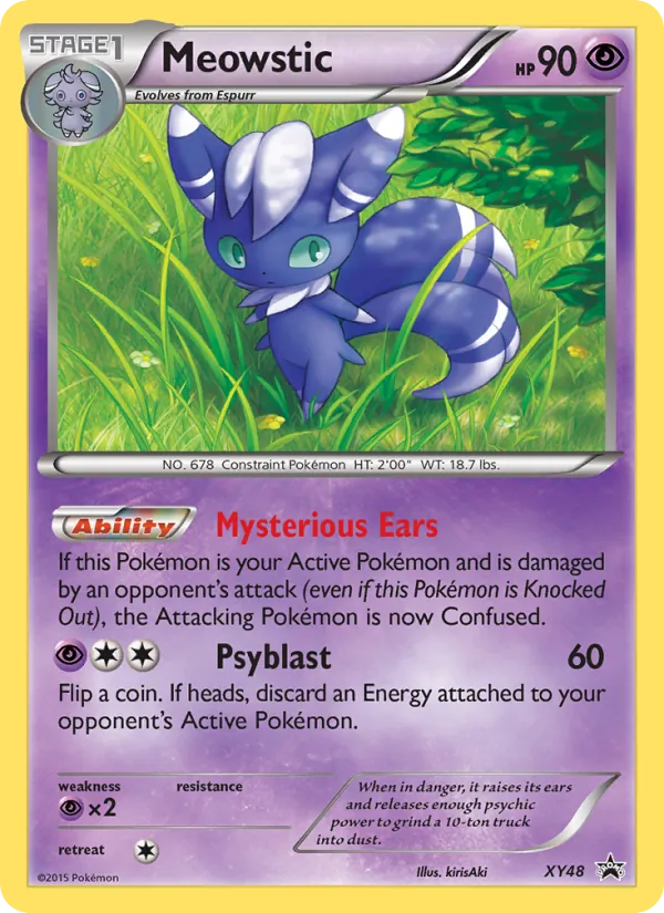 Meowstic card from XY Black Star Promos, number XY48/211