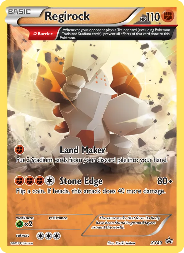 Kartu Regirock dari XY Black Star Promos, nomor XY49/211