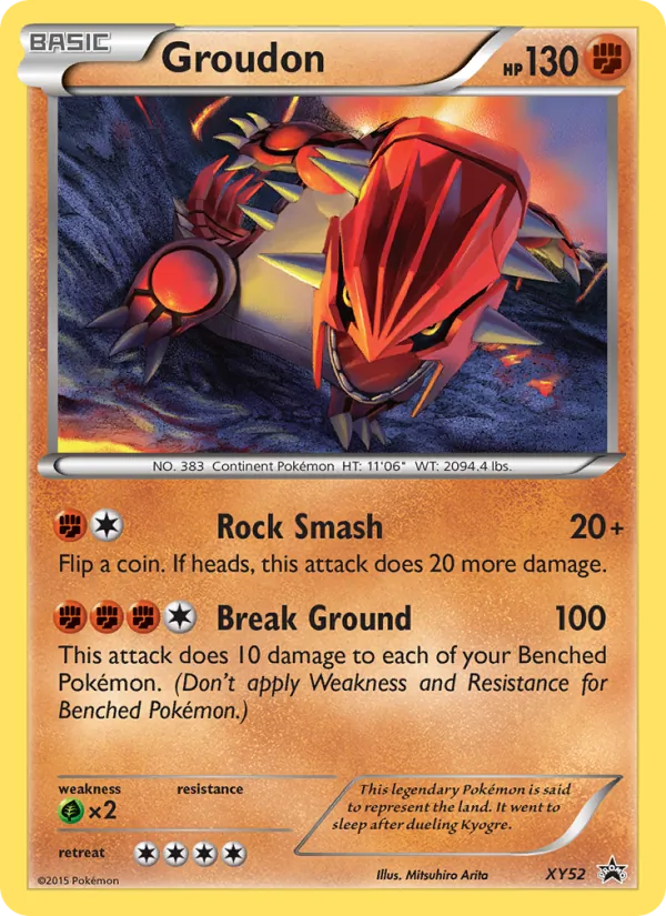 Kartu Groudon dari XY Black Star Promos, nomor XY52/211