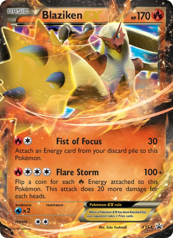 Blaziken EX card from XY Black Star Promos, number XY54/211