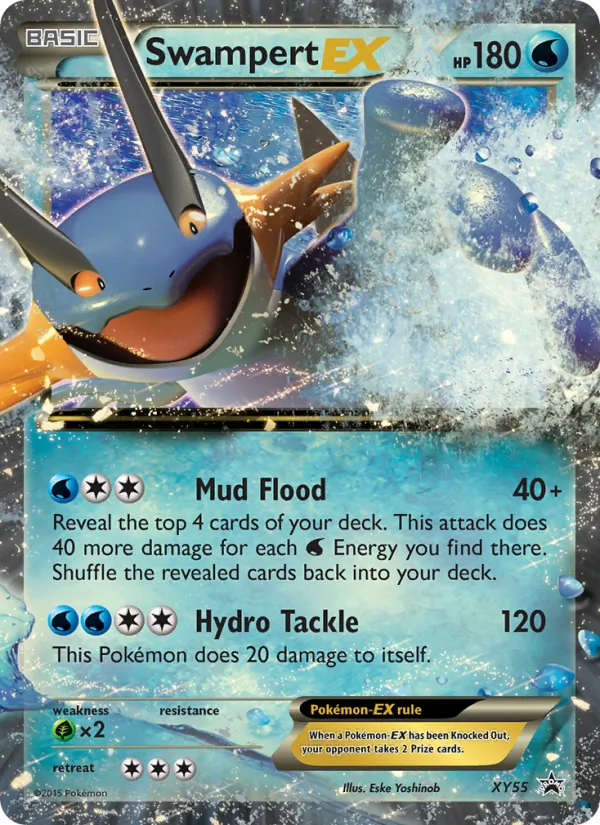 Swampert EX card from XY Black Star Promos, number XY55/211