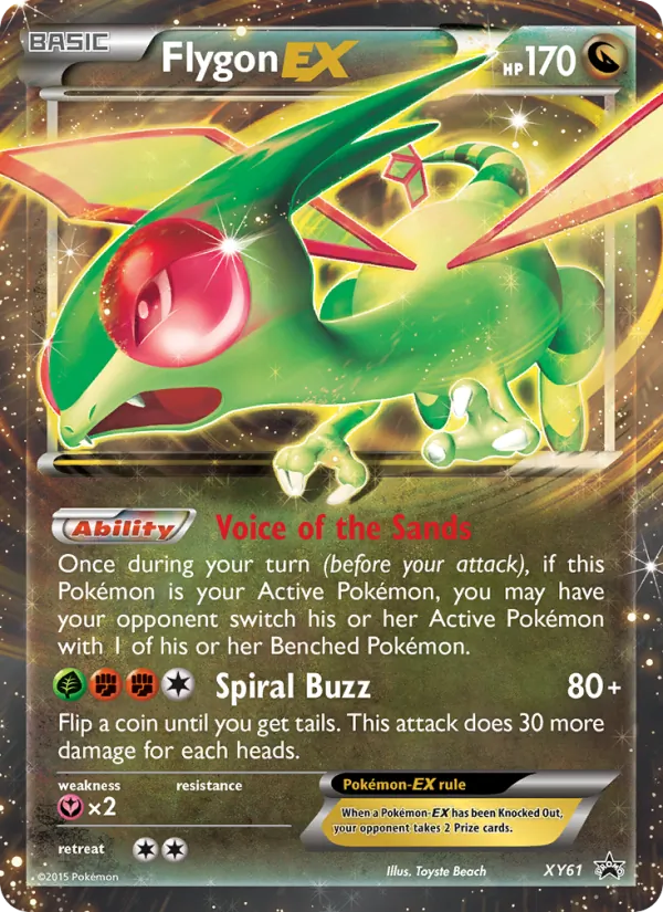 Kaart Flygon EX uit XY Black Star Promos, nummer XY61/211