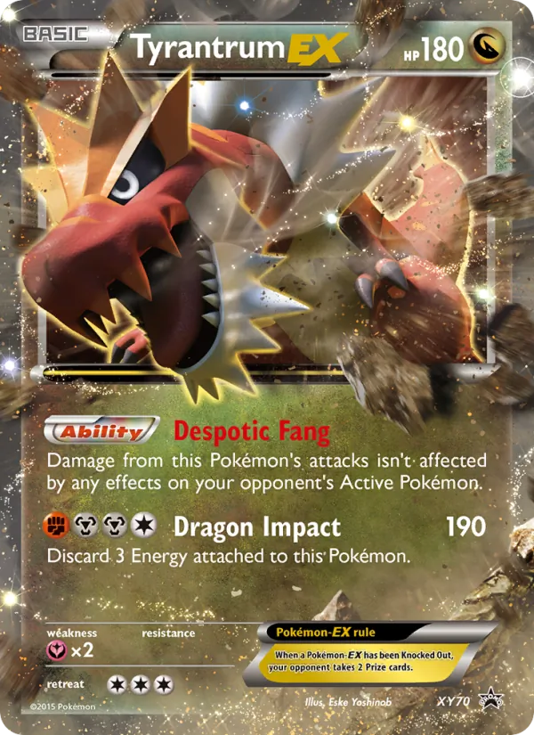 Tyrantrum EX card from XY Black Star Promos, number XY70/211
