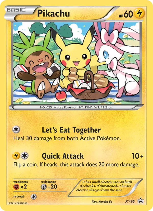 Pikachu card from XY Black Star Promos, number XY95/211