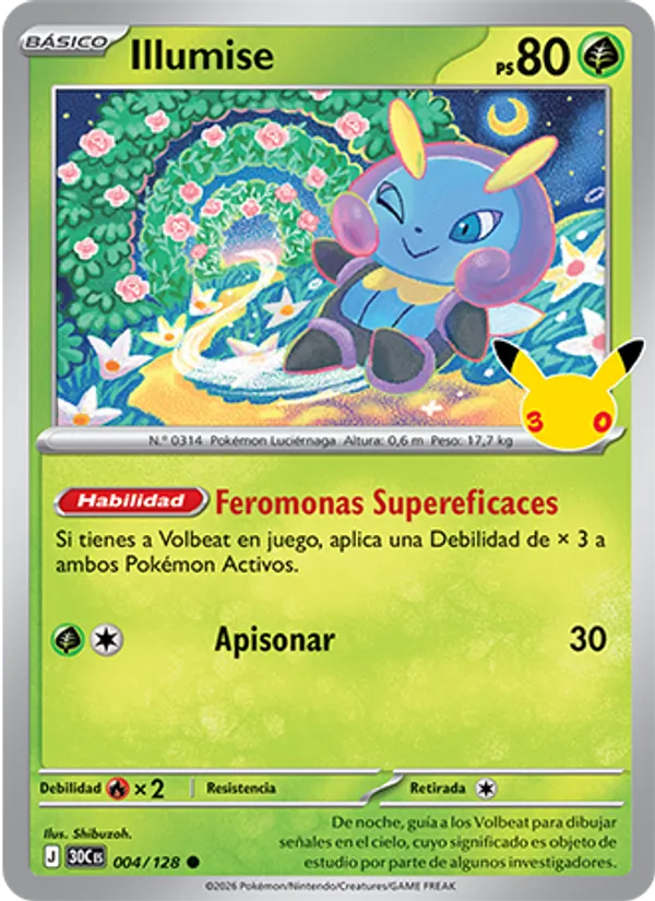 Carta Illumise de la expansión Celebración 30.º Aniversario, número 004/128