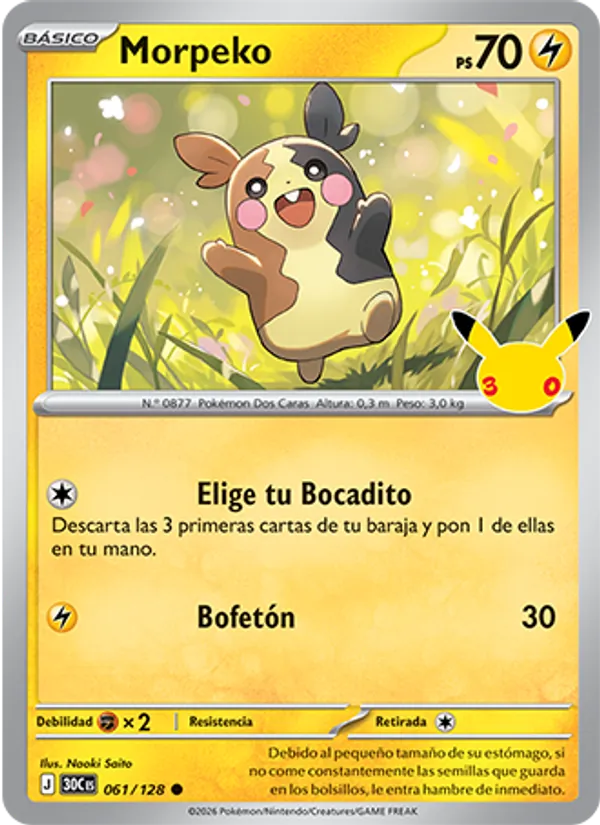 Carta Morpeko de la expansión Celebración 30.º Aniversario, número 061/128