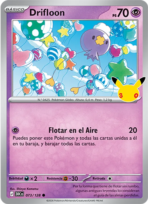 Carta Drifloon de la expansión Celebración 30.º Aniversario, número 073/128