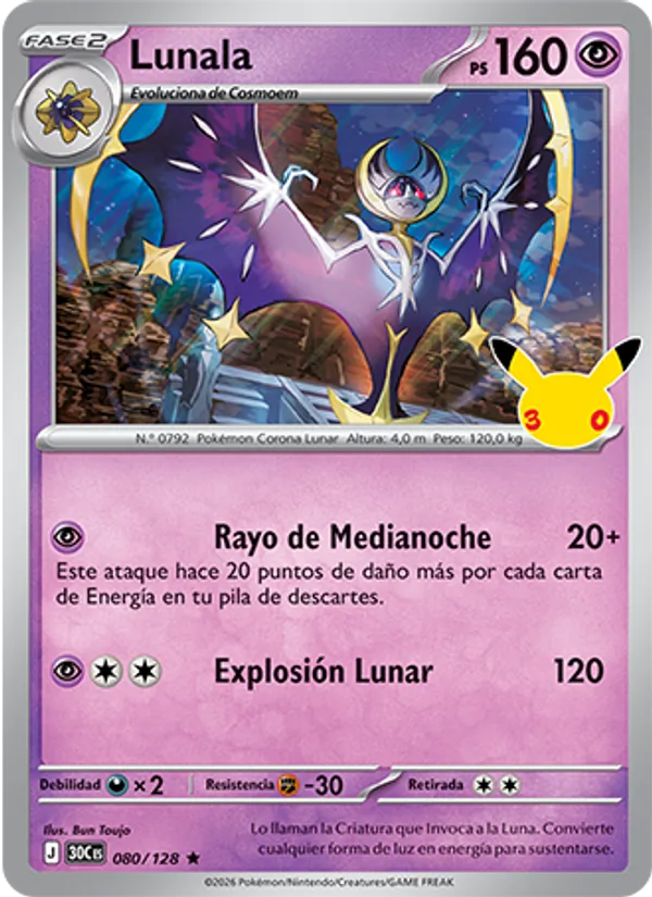 Carta Lunala de la expansión Celebración 30.º Aniversario, número 080/128