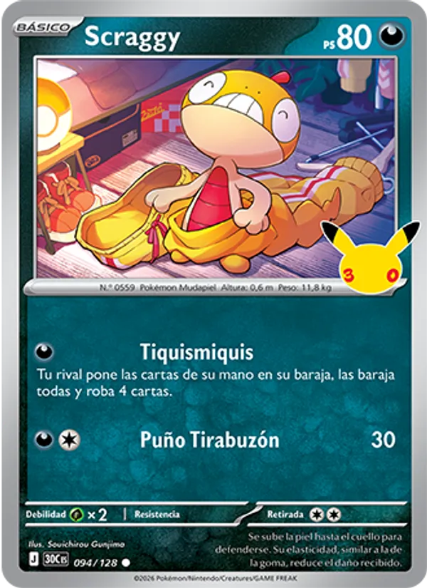Carta Scraggy de la expansión Celebración 30.º Aniversario, número 094/128