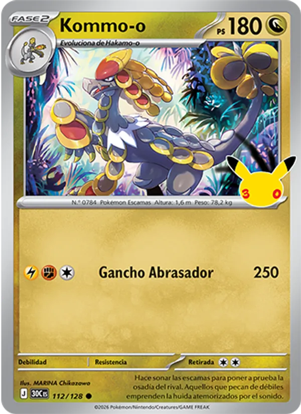 Carta Kommo-o de la expansión Celebración 30.º Aniversario, número 112/128