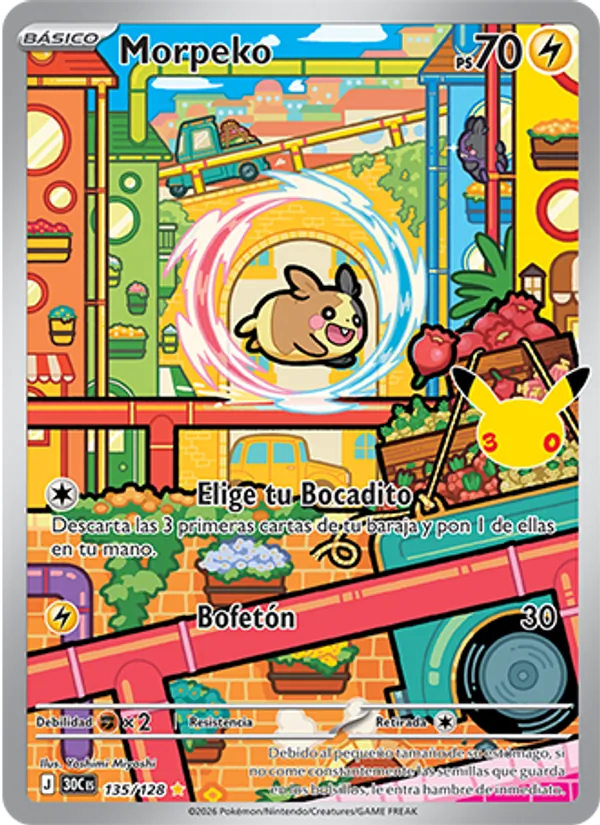 Carta Morpeko de la expansión Celebración 30.º Aniversario, número 135/128