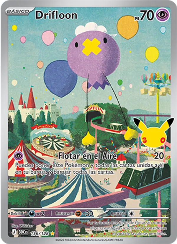 Carta Drifloon de la expansión Celebración 30.º Aniversario, número 136/128