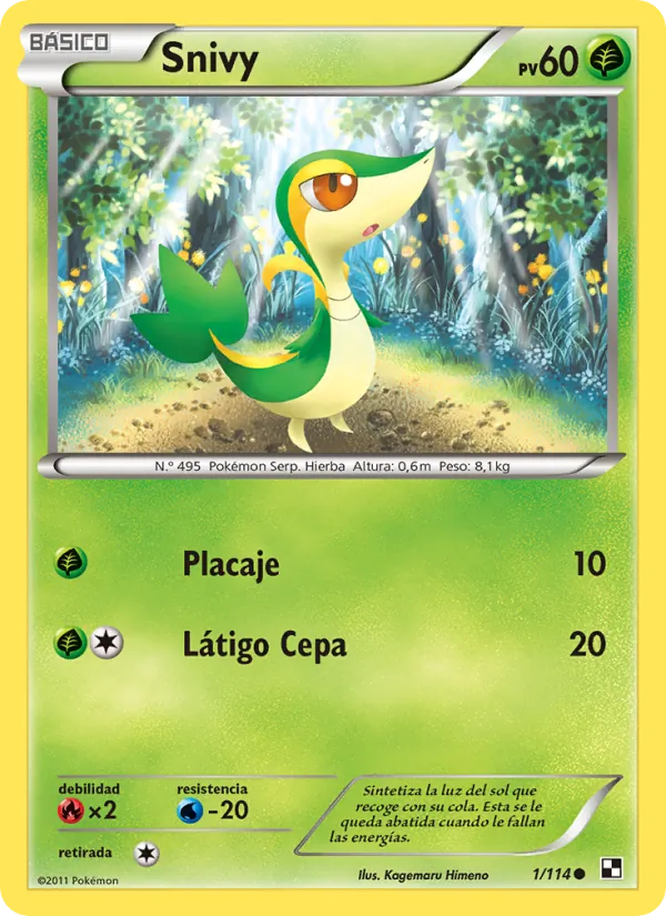 Carta Snivy de la expansión Negro y Blanco, número 1/114