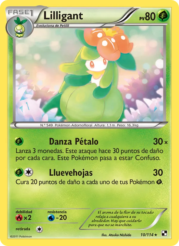 Carta Lilligant de la expansión Negro y Blanco, número 10/114