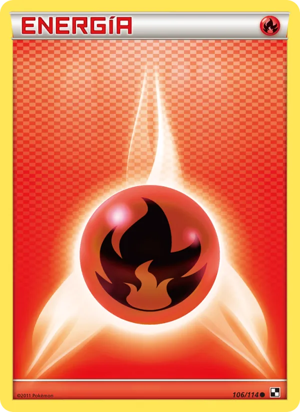 Carta Energía Fuego de la expansión Negro y Blanco, número 106/114