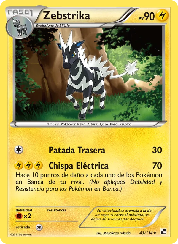 Carta Zebstrika de la expansión Negro y Blanco, número 43/114