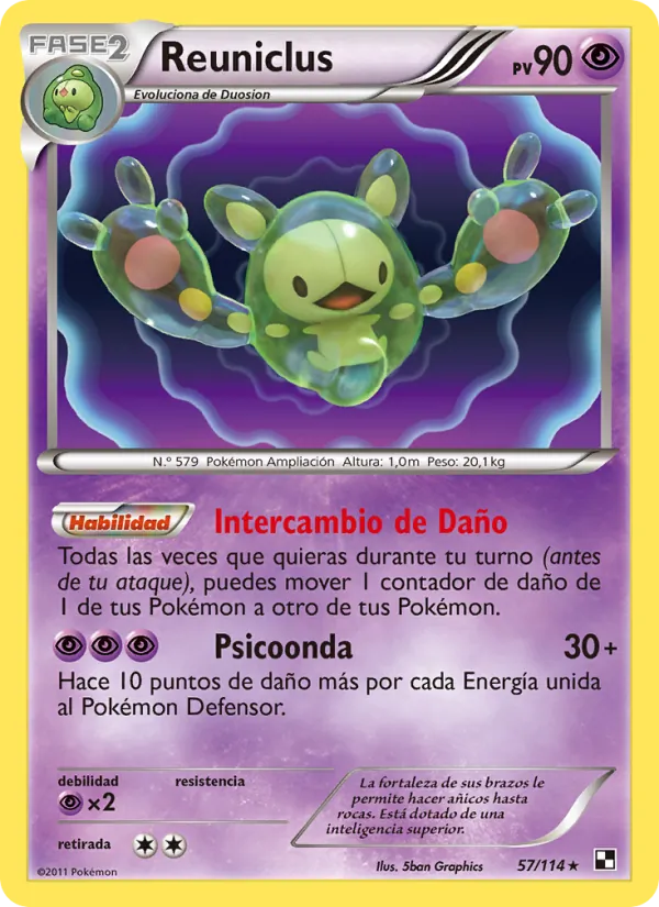 Carta Reuniclus de la expansión Negro y Blanco, número 57/114
