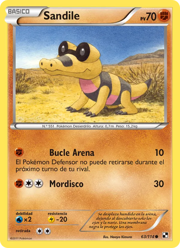 Carta Sandile de la expansión Negro y Blanco, número 63/114