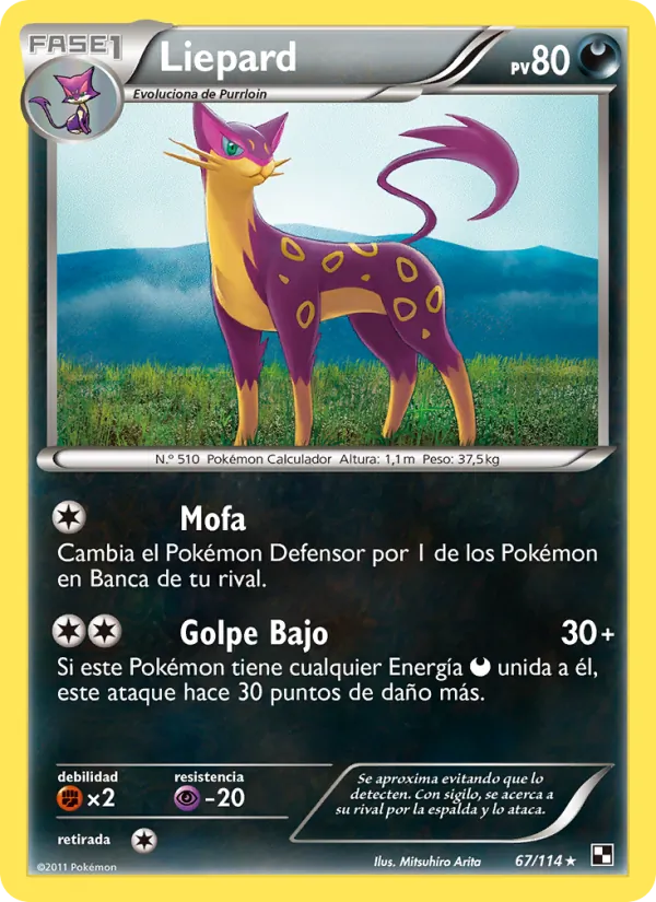 Carta Liepard de la expansión Negro y Blanco, número 67/114