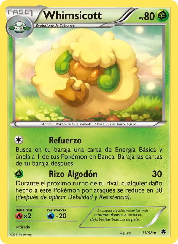 Carta Whimsicott de la expansión Fuerzas Emergentes, número 11/98