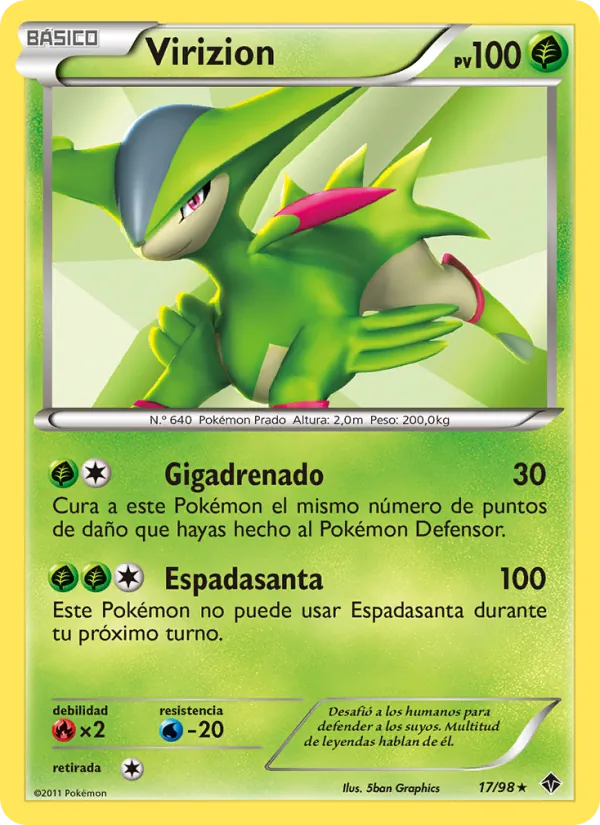 Carta Virizion de la expansión Fuerzas Emergentes, número 17/98