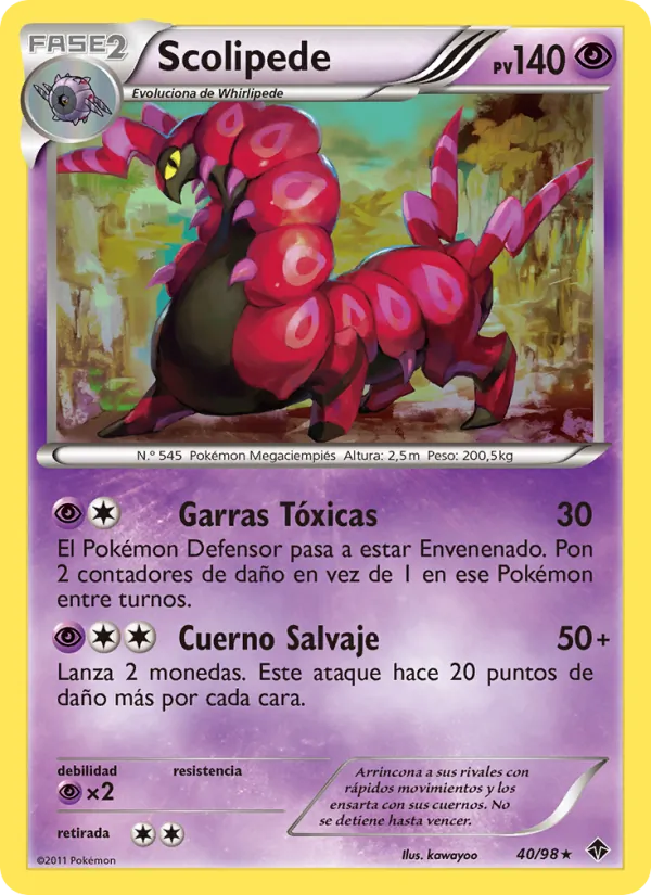 Carta Scolipede de la expansión Fuerzas Emergentes, número 40/98