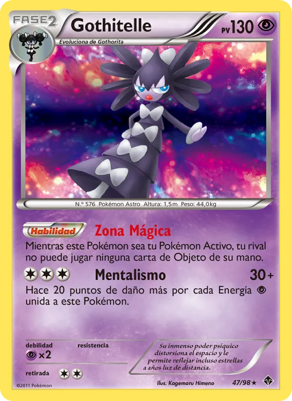 Carta Gothitelle de la expansión Fuerzas Emergentes, número 47/98