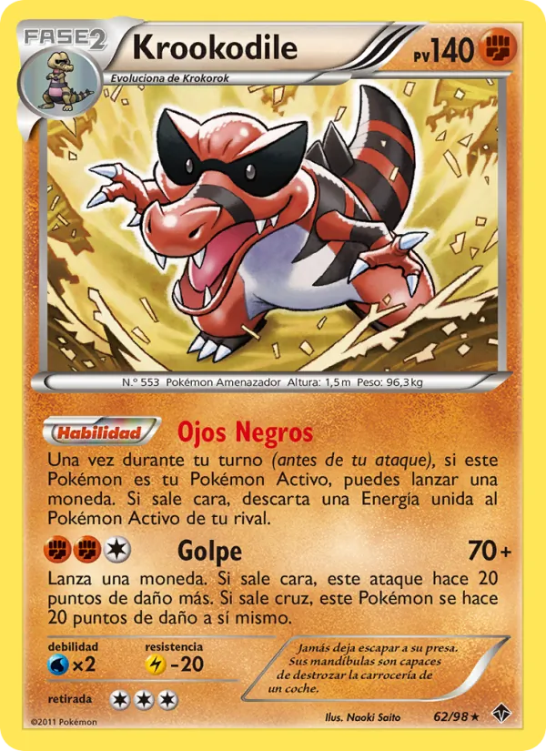Carta Krookodile de la expansión Fuerzas Emergentes, número 62/98