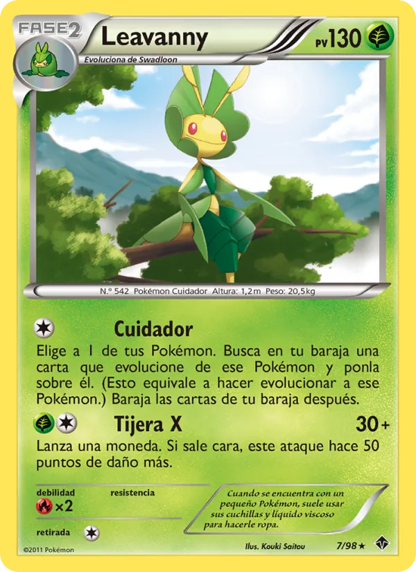 Carta Leavanny de la expansión Fuerzas Emergentes, número 7/98