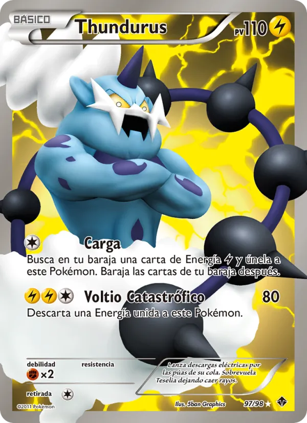 Carta Thundurus de la expansión Fuerzas Emergentes, número 97/98
