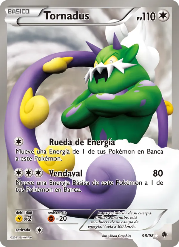 Carta Tornadus de la expansión Fuerzas Emergentes, número 98/98