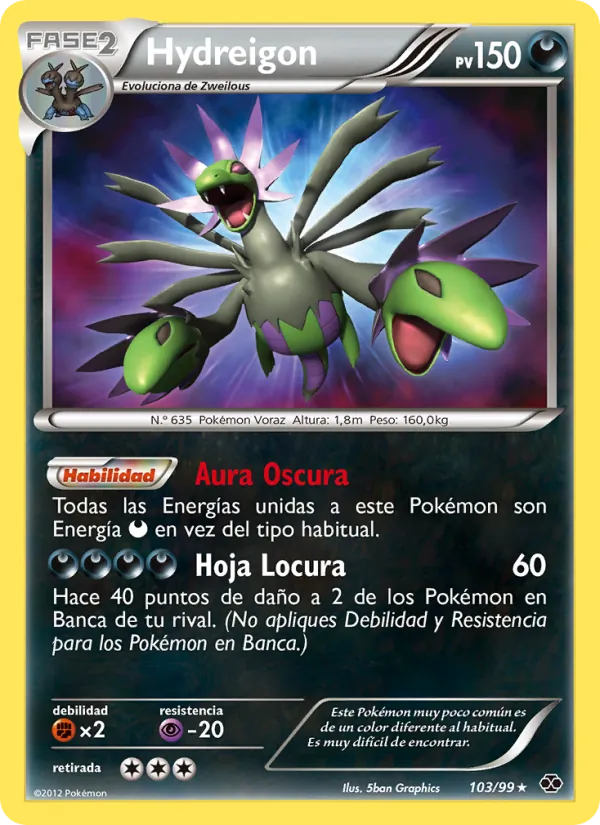 Carta Hydreigon de la expansión Próximos Destinos, número 103/99