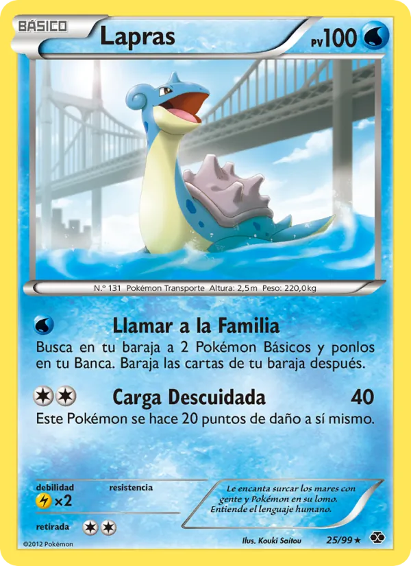 Carta Lapras de la expansión Próximos Destinos, número 25/99