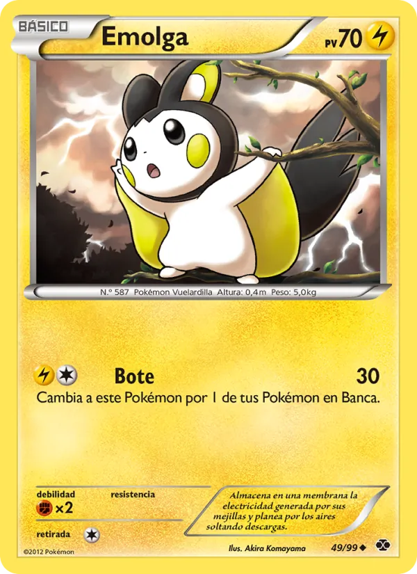 Carta Emolga de la expansión Próximos Destinos, número 49/99