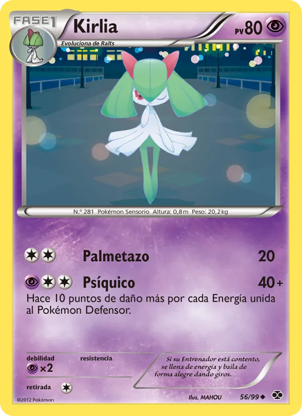 Carta Kirlia de la expansión Próximos Destinos, número 56/99