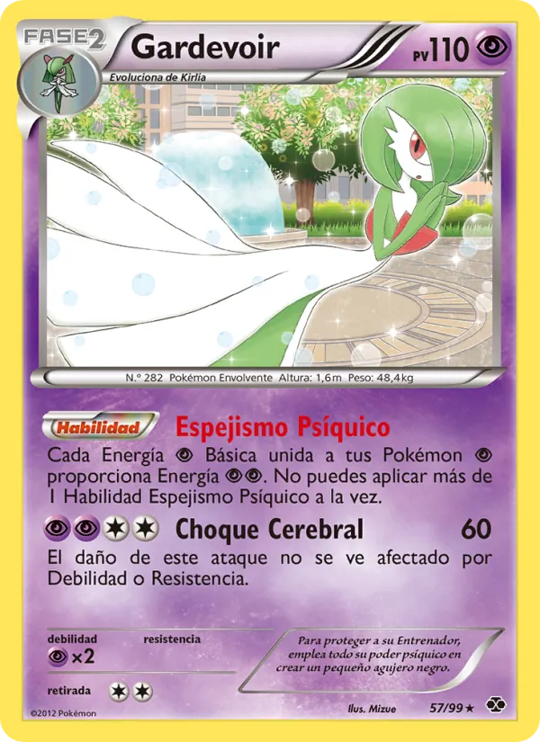 Carta Gardevoir de la expansión Próximos Destinos, número 57/99