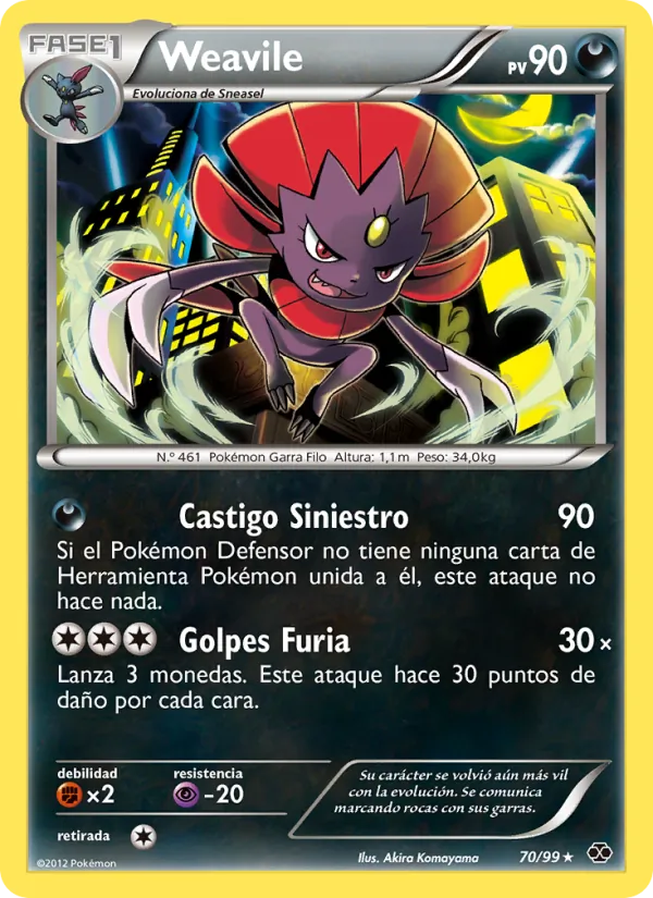 Carta Weavile de la expansión Próximos Destinos, número 70/99