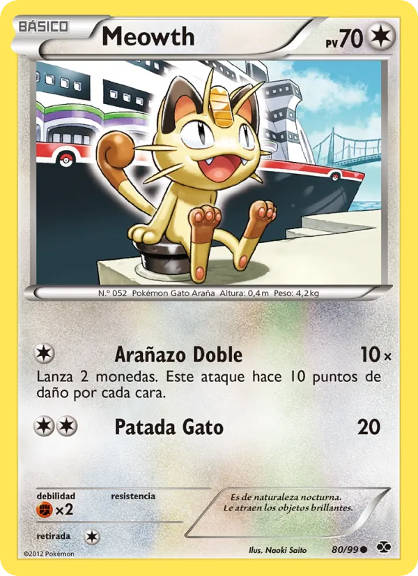 Carta Meowth de la expansión Próximos Destinos, número 80/99