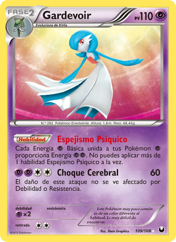 Carta Gardevoir de la expansión Oscuros Exploradores, número 109/108